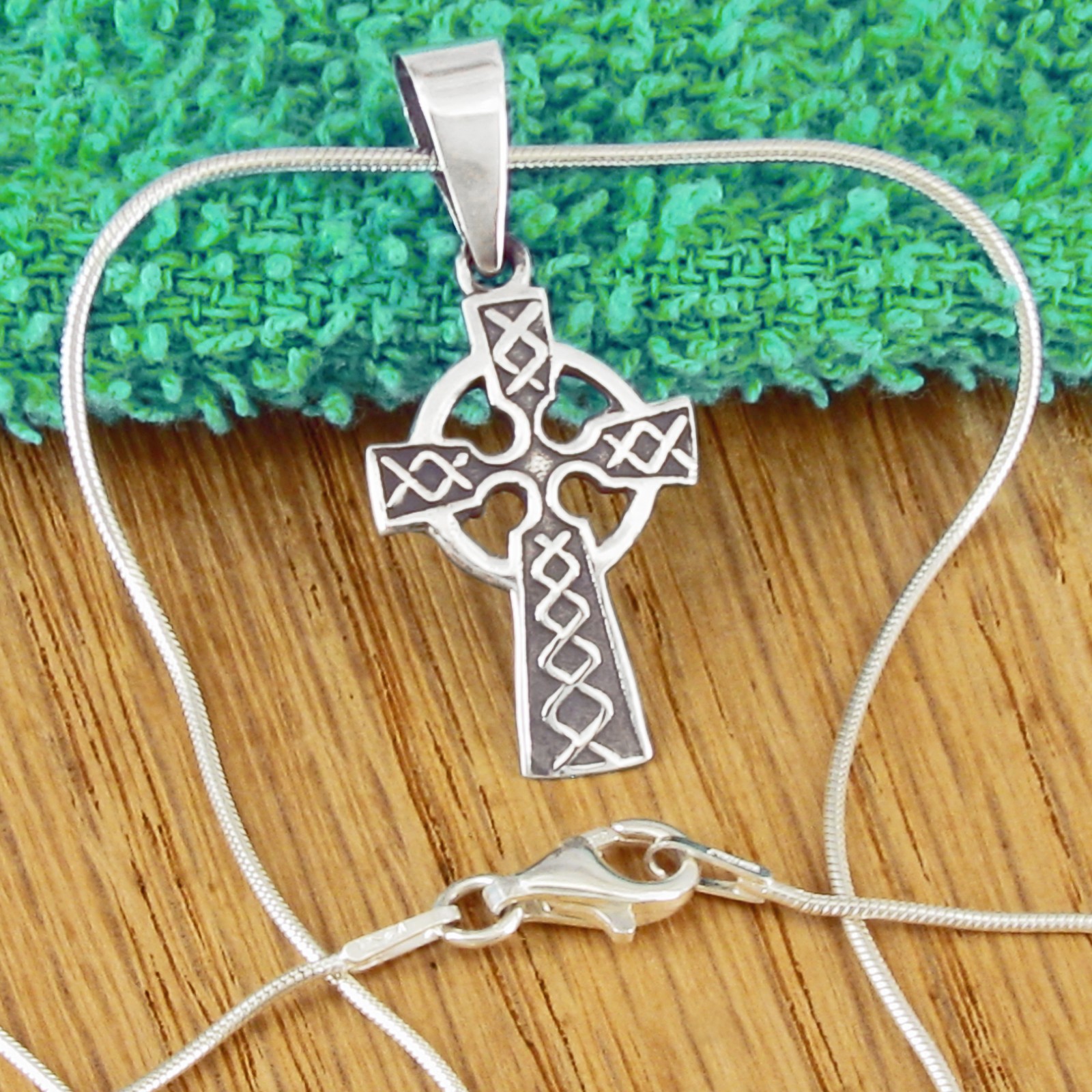 Celtic Cross Pendant – SOLID Sterling Silver – MANY Chain Choices!