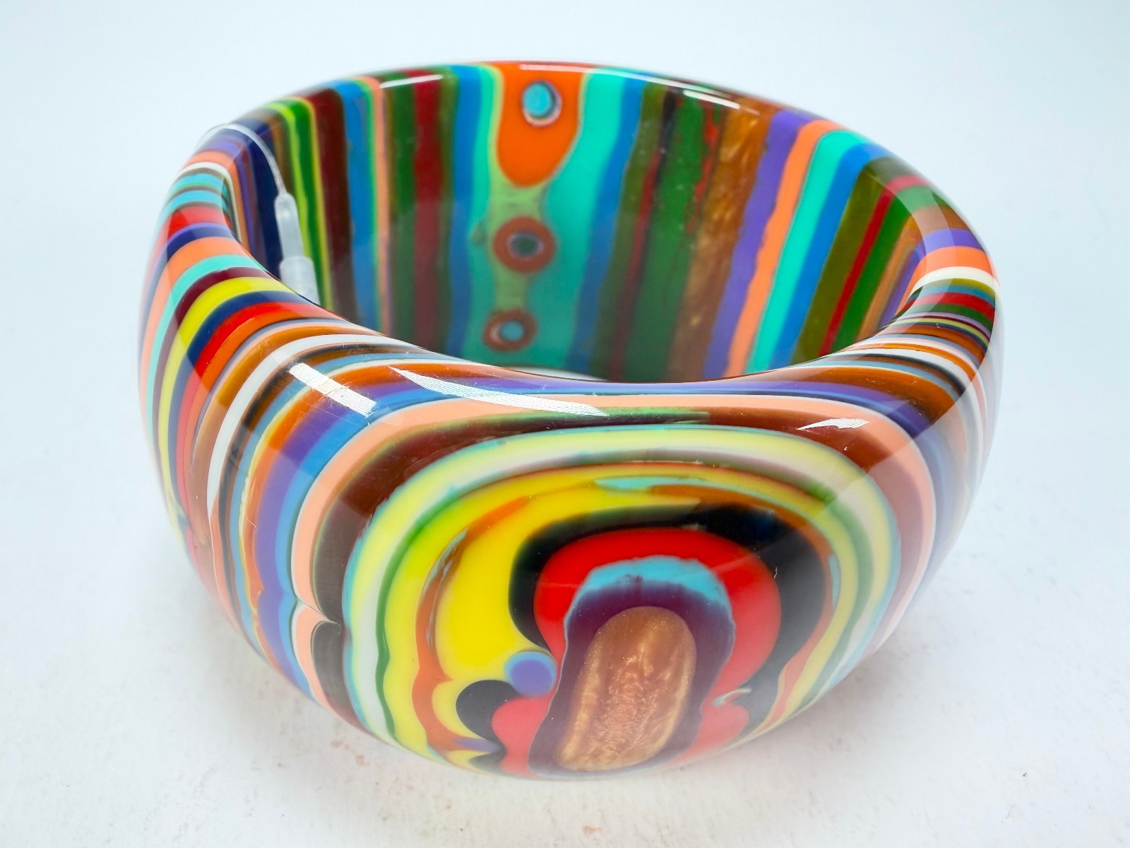 Jackie Brazil Tiger Liquorice Allsorts w/Cat Eye Mix Colours 5cm Resin Bangle