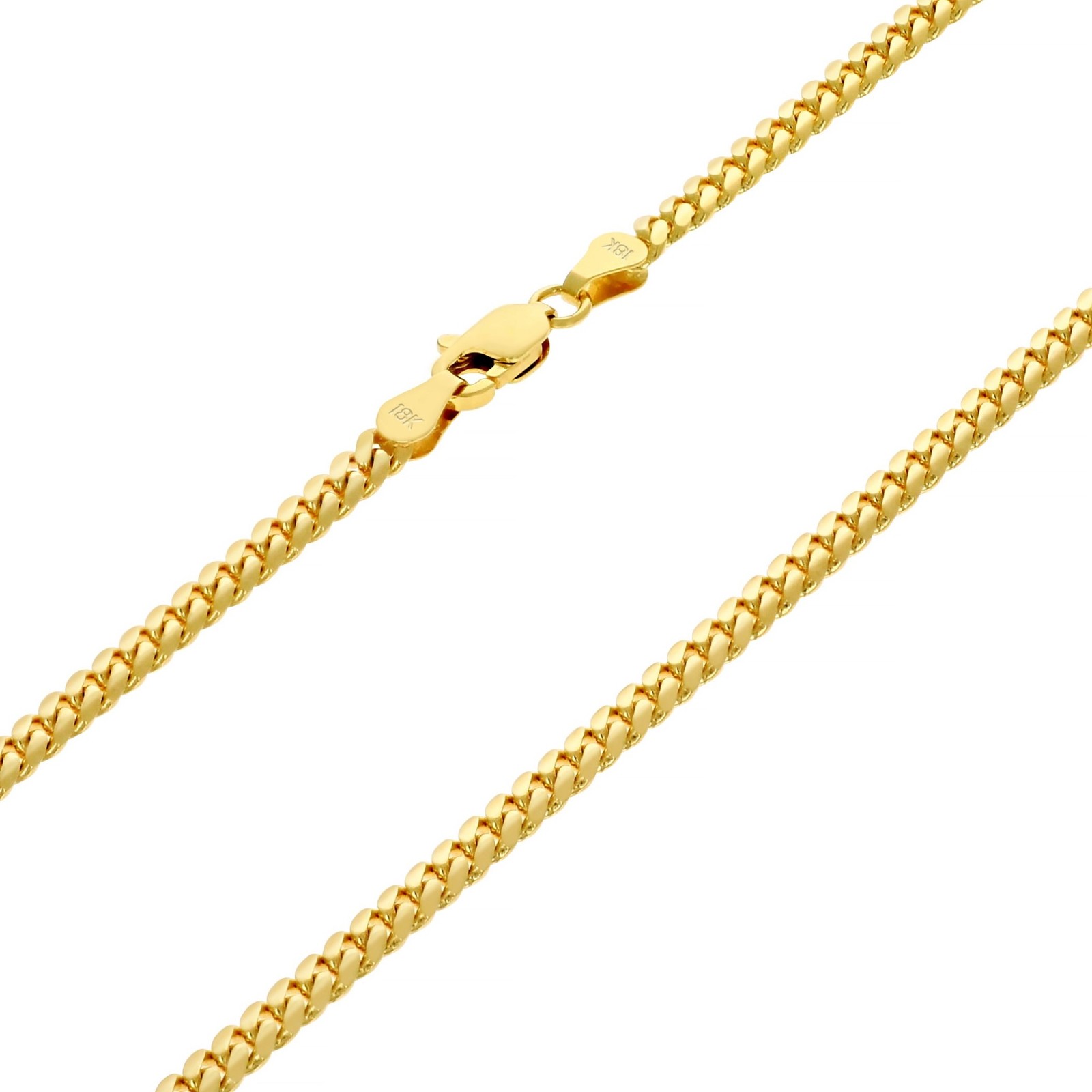 18K Yellow Gold Solid 2.7mm-7mm Miami Cuban Chain Necklace Mens Womens 16″-30″