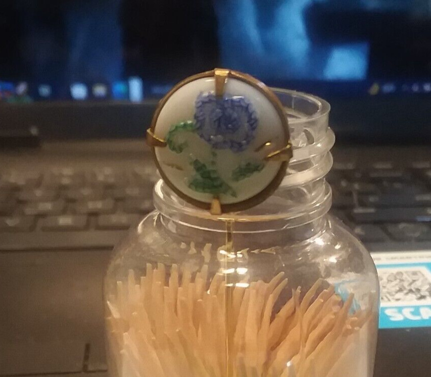 Czech Glass Flower Cabochon Lapel Stick Pin 12-01-2022