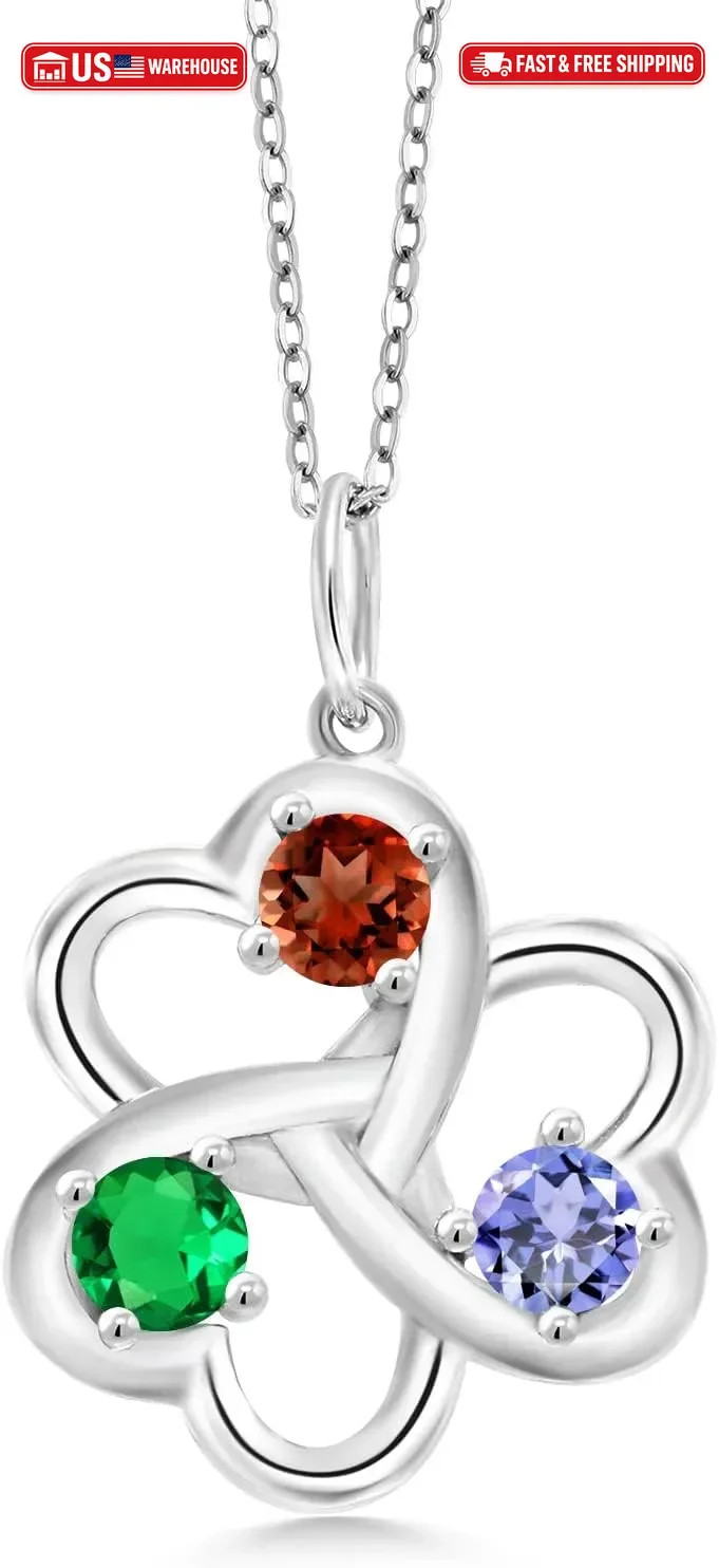 Gem Stone King Customized and Personalized Heart Shape Mother Pendant Necklace F