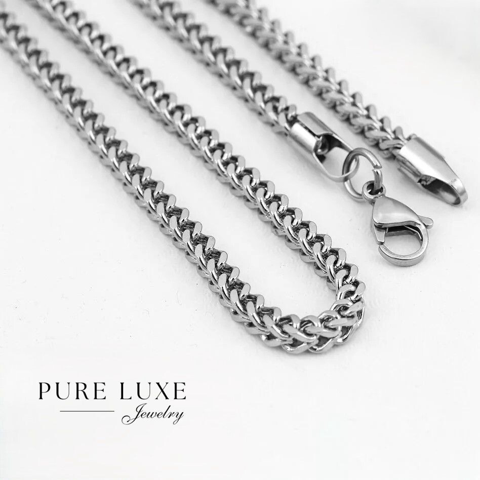 Mens 30″ Stainless Steel 4mm Smooth Soild Franco Necklace Unisex High Polish*Box