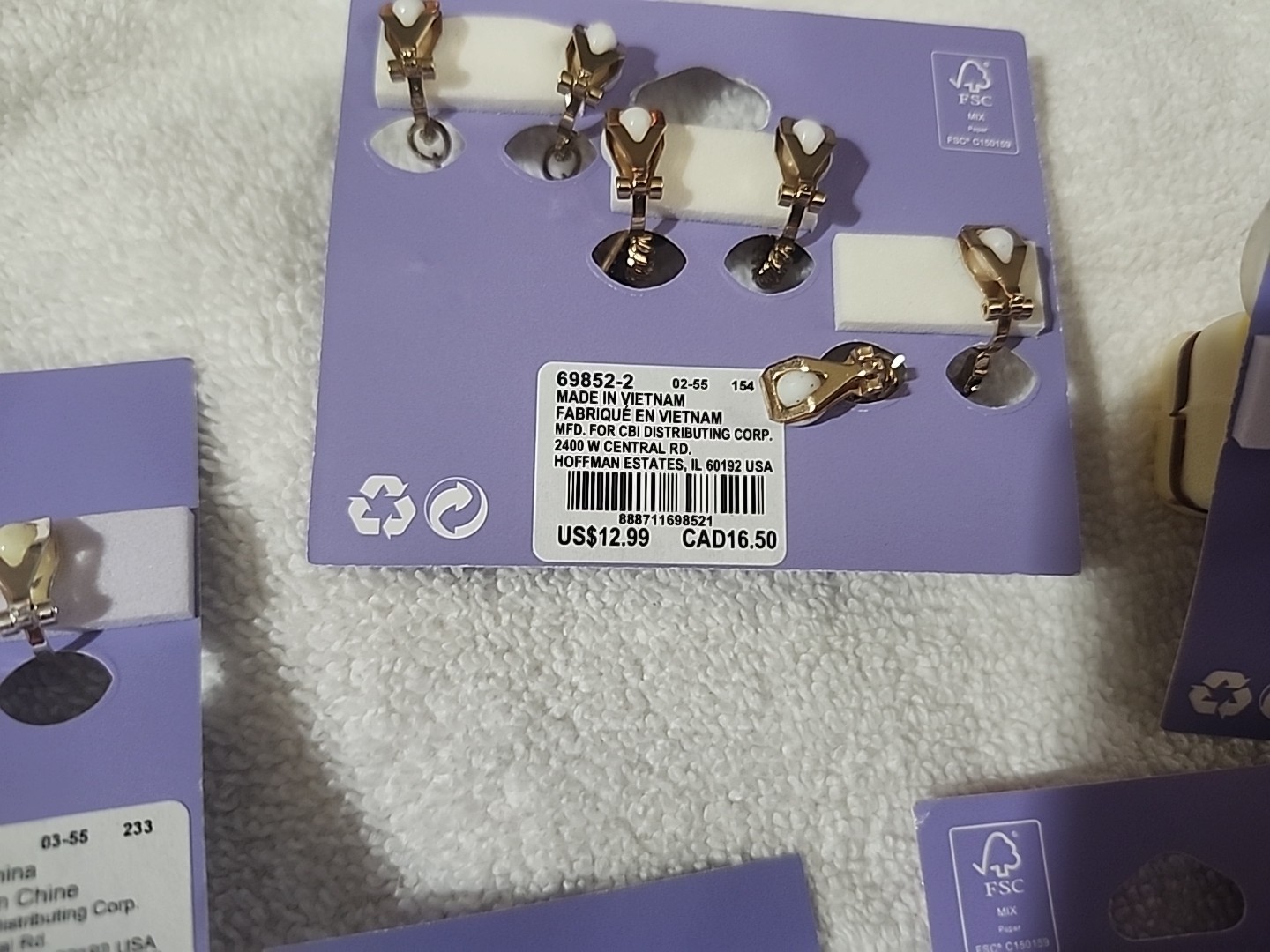 Claire’s Clip On Earrings. LOT OF 12. NEW.