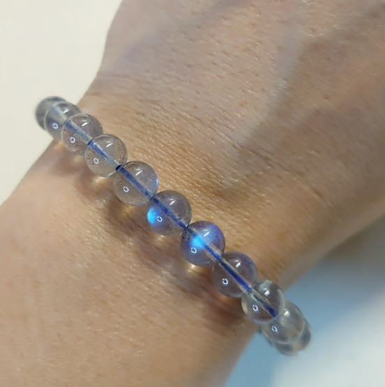Moonstone Stone Bracelet Natural 7-8mm Gemstone Stretch Energy Bracelet Gift