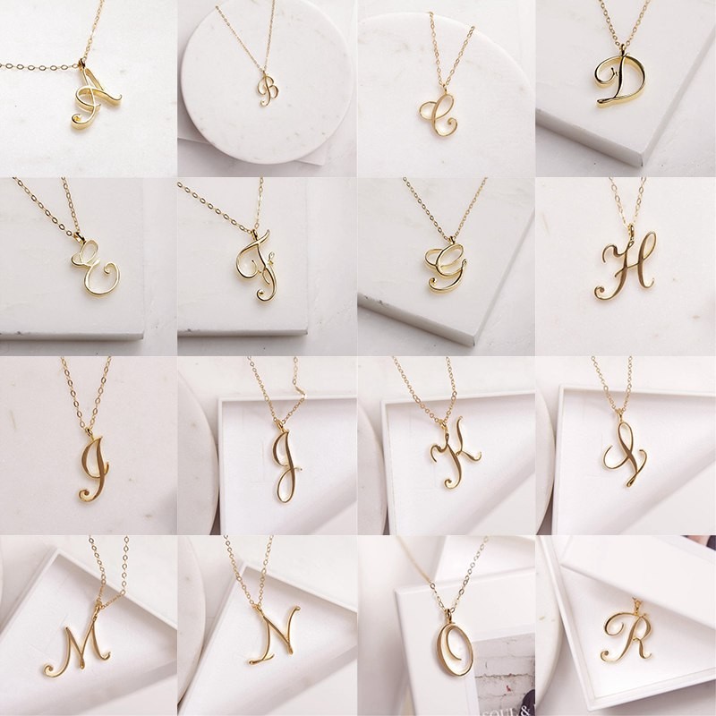 Necklace Female First Alphabet Ins Necklace Name Word English Letter 26 English