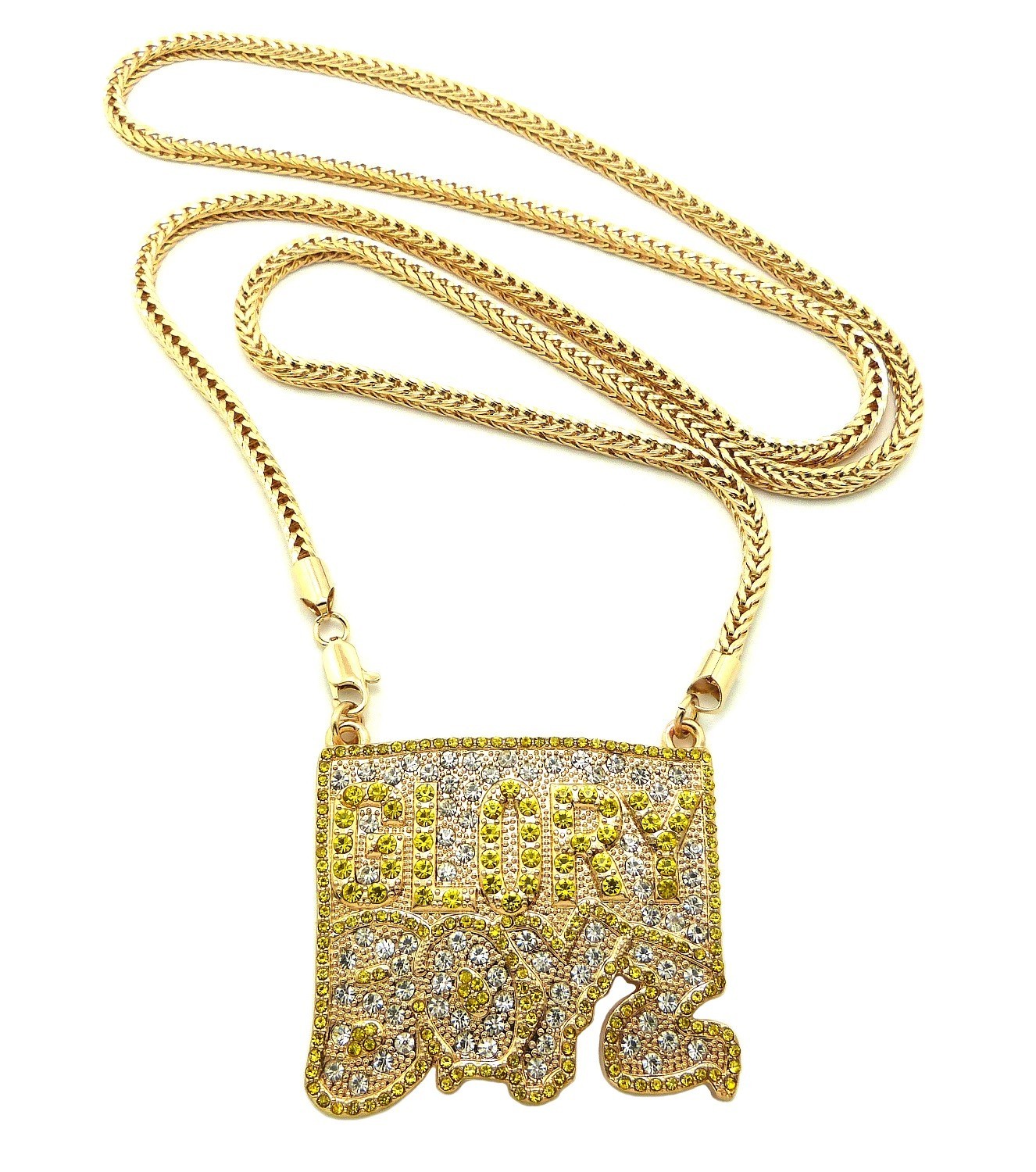 NEW HIP HOP GLORY BOYZ PENDANT 4mm/36″ FRANCO CHAIN NECKLACE XP932