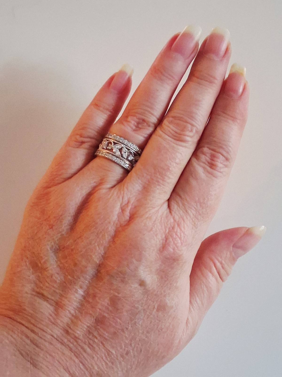 Designer 3 Ct Simulated Diamond 3-piece Eternity Band Ring Set Size 7 Sterling