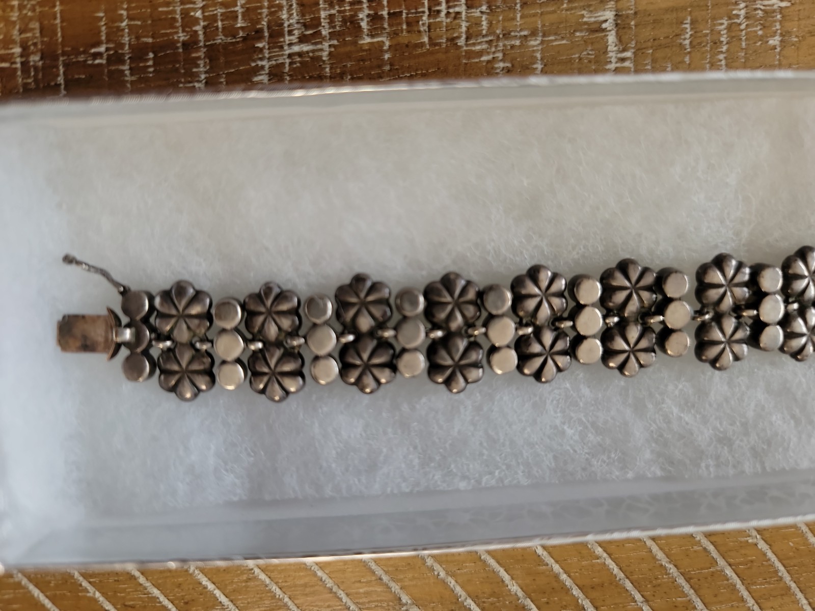 Antique Austrian Crystal Flower Link Bracelet