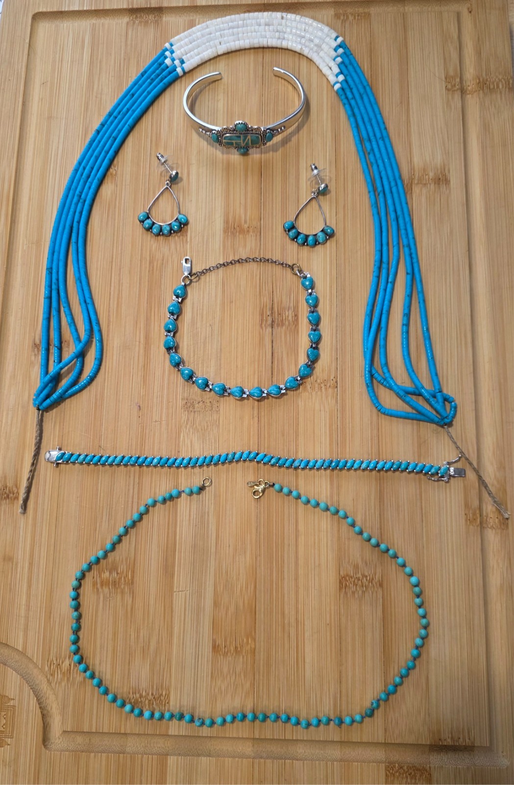 Estate Turquoise Jewelry Set–Necklaces, Bracelets, Earrings