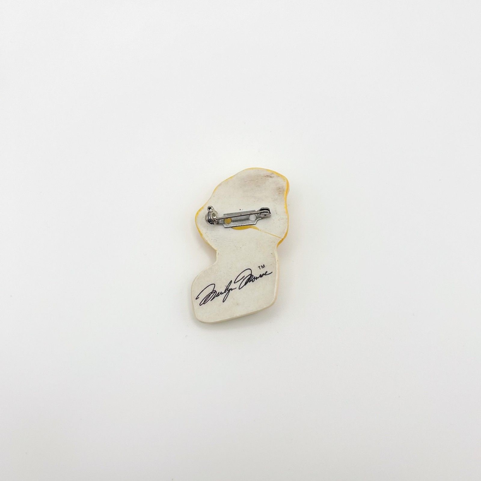 Signed 1988 Marilyn Monroe Brooch Hand Painted Clay Embellished with Crystals