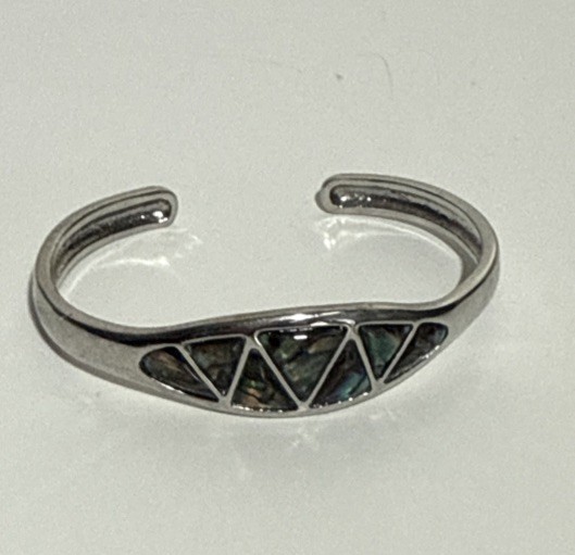 Silver Geometric Design Open Cuff Bracelet