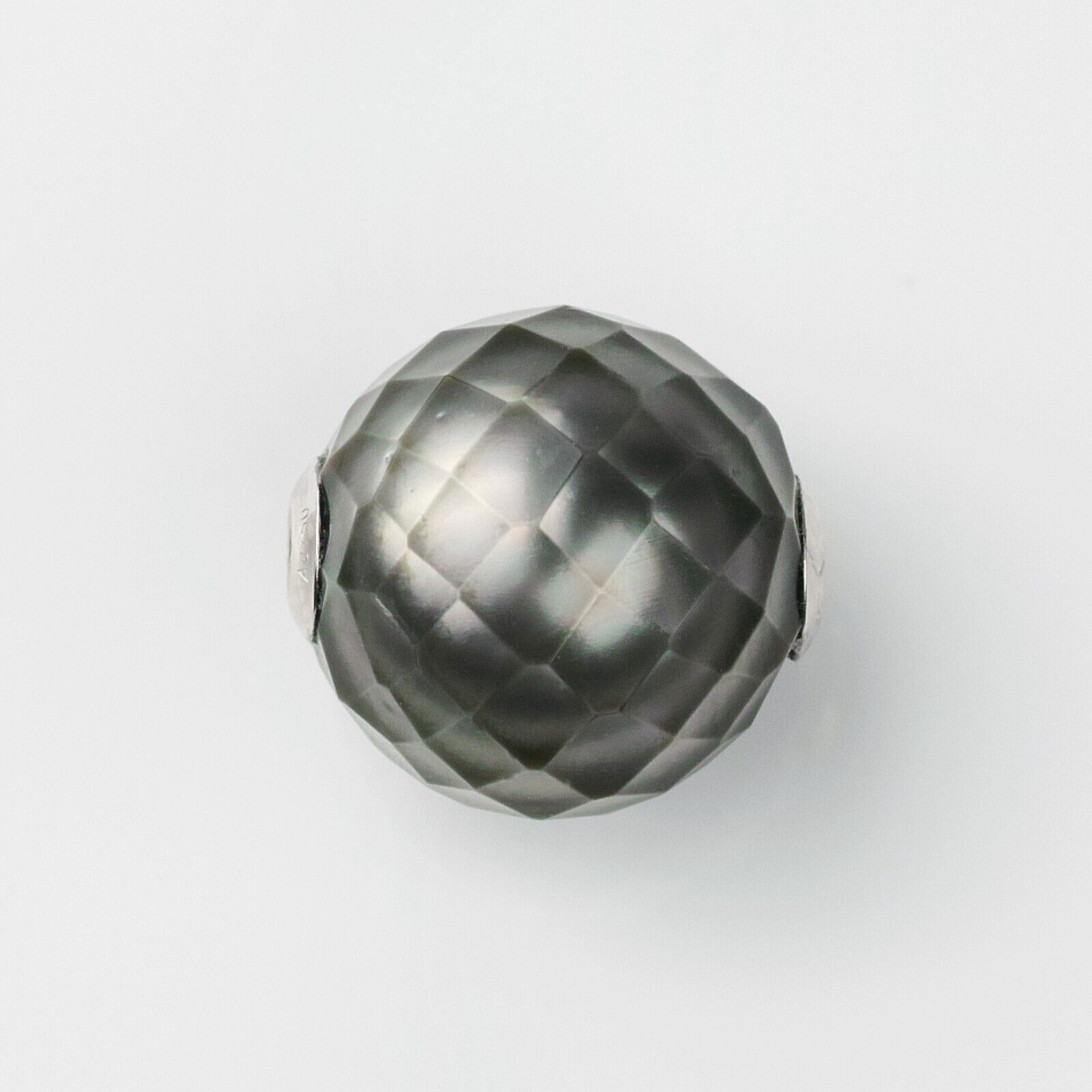 Round 12.5mm Faceted Tahitian Saltwater Loose Pearl Fulldrilled,13.3Carat,18KW