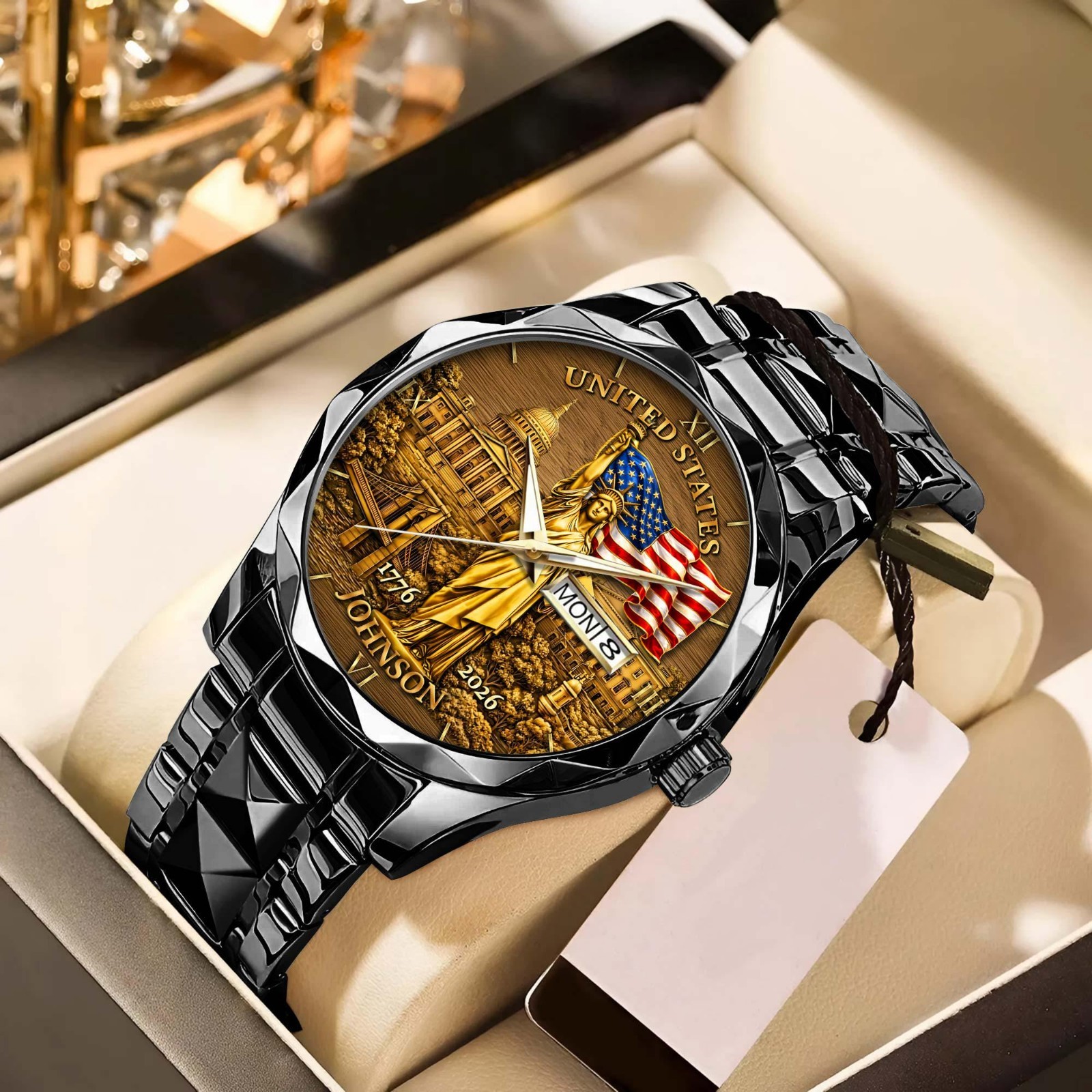 Custom 250th Anniversary USA Watch 1776-2026, Birthday Celebration Gift for Men