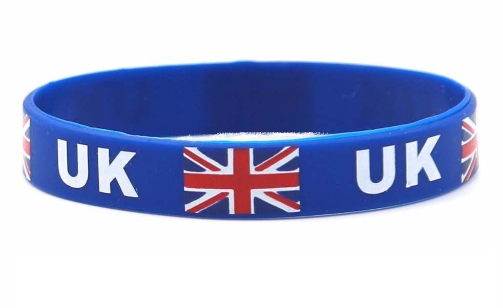 UNITED KINGDOM Wristband Bracelet Silicone Rubber National Country Flag Unisex