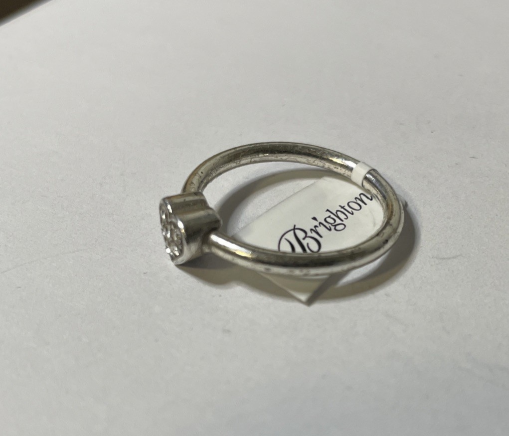 Brighton HEART Ring Crystal Size 7 NWT List $47 Rare Find