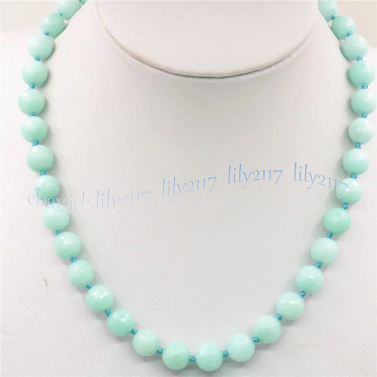 Natural Blue Amazonite Round Gemstone Beads Necklaces 16-48 inch 6/8/10/12/14mm
