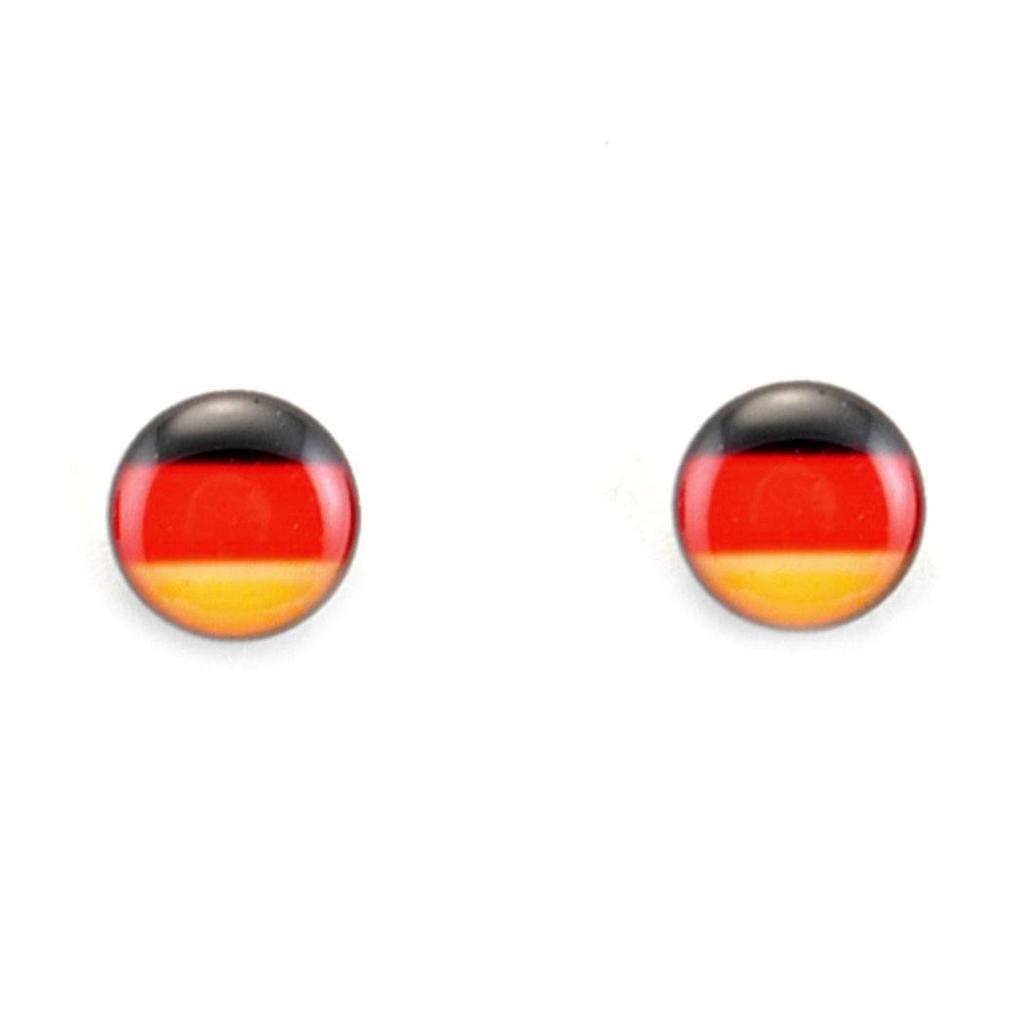GERMAN PRIDE FLAG POST EARRINGS 10mm Stinless Steel Stud Pair Germany NEW Gift