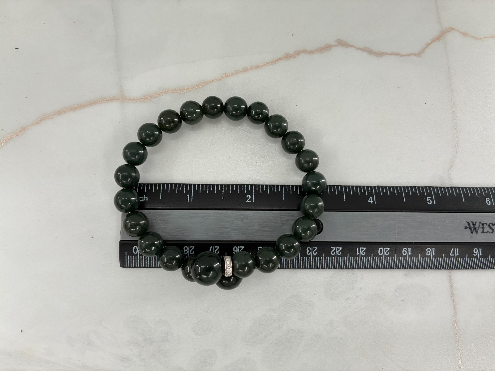 Nephrite Jade of Yesteryear Bypass Bracelet CZ Pave Stones Sterling Stella Chow