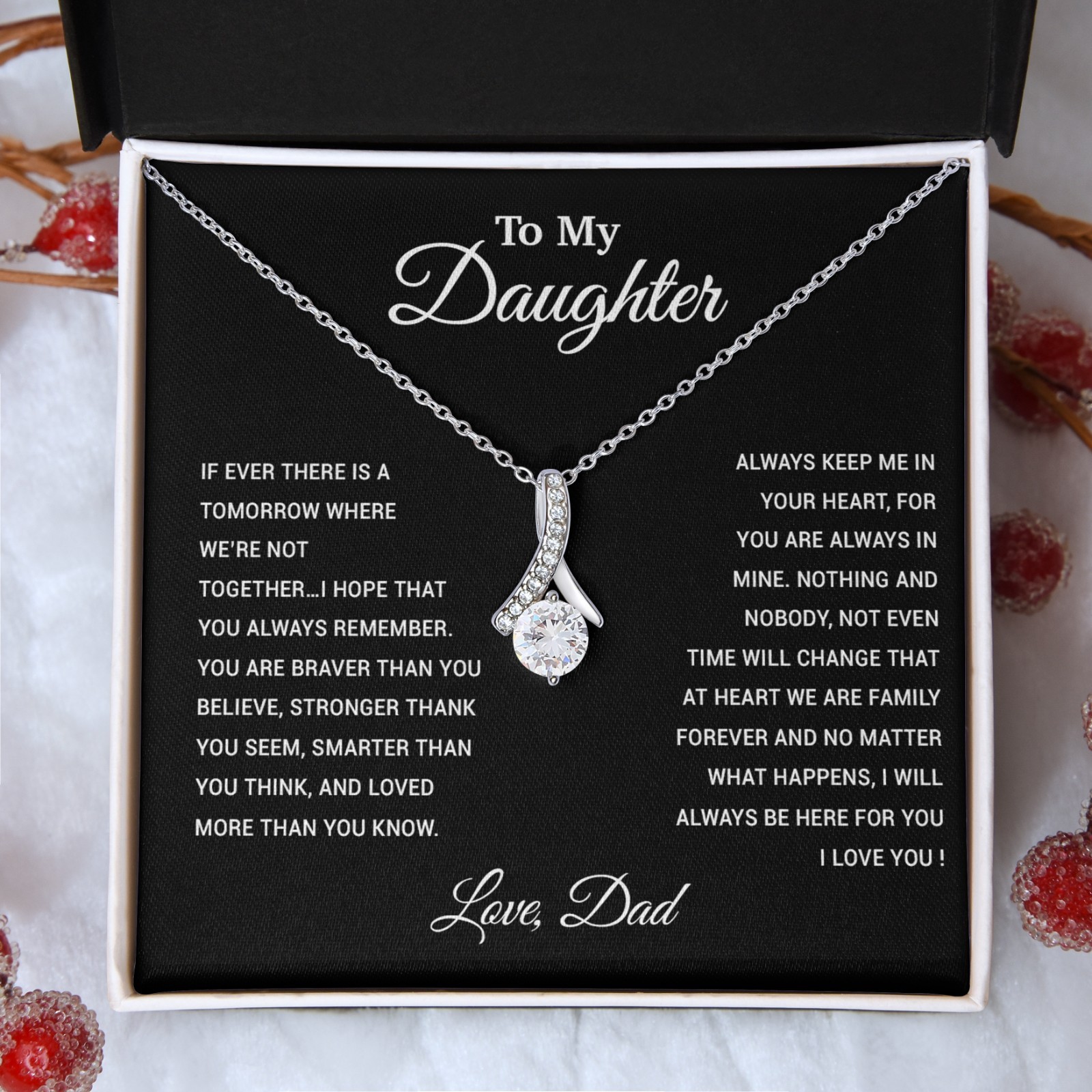 To My Daughter Necklace, Gift for Daughter from Dad, Father Daughter Necklace