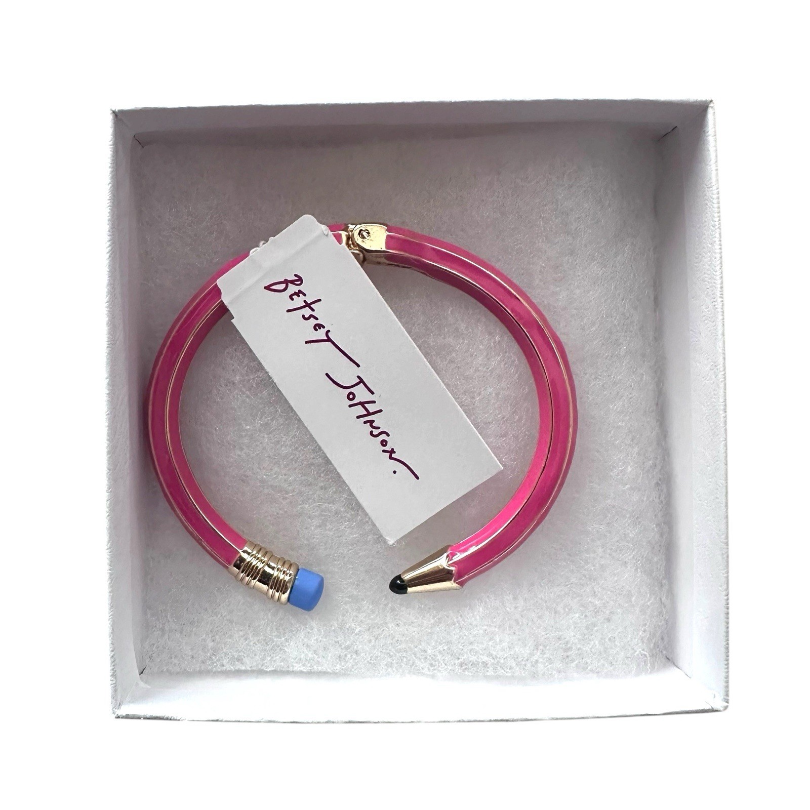 Betsey Johnson Open Hinge Enamel Pencil Bangle Bracelet