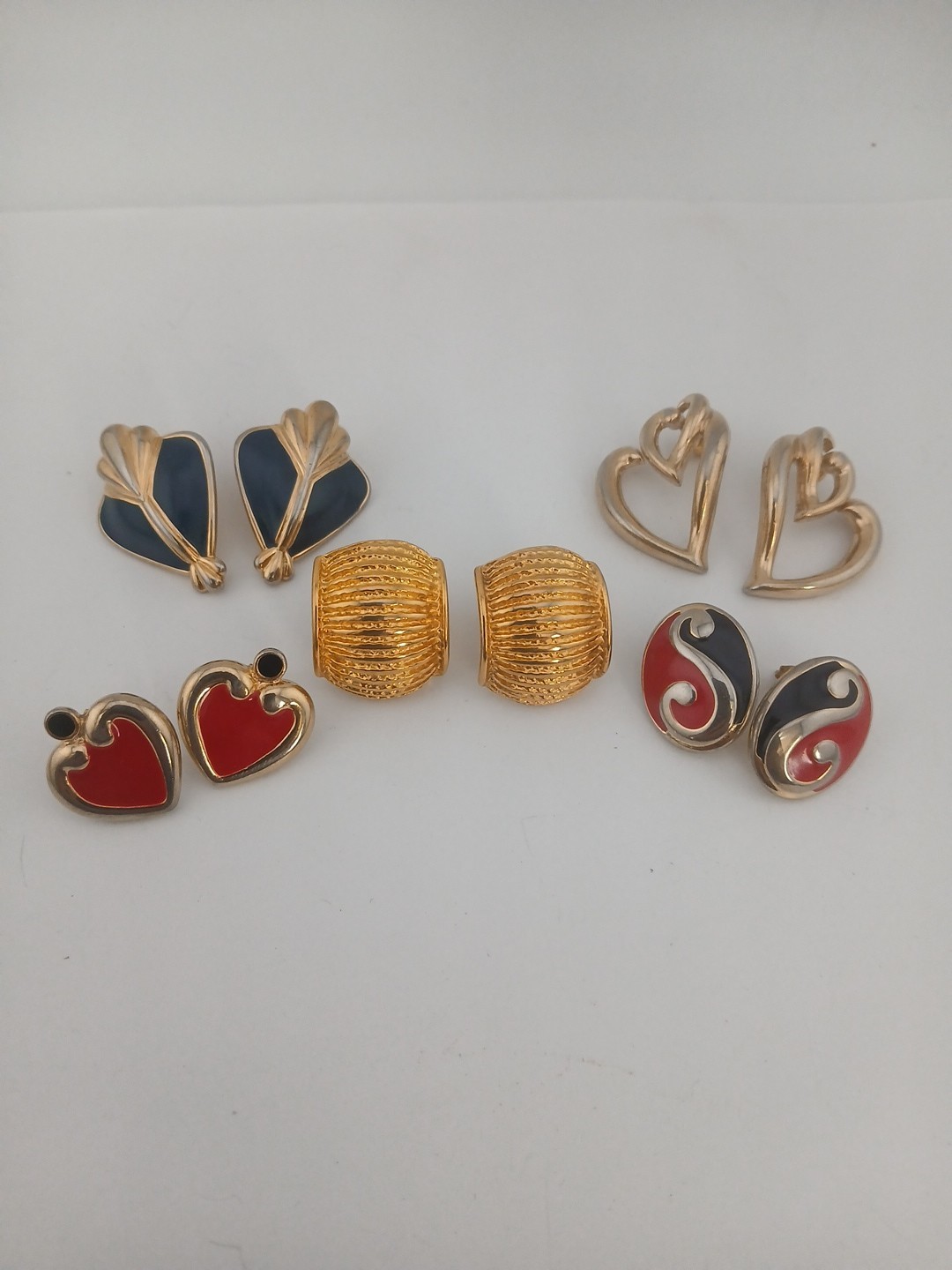 ESTATE FIND JS JOSEPH SMITH & SONS lot of 5 assorted designs 1980 earring pairs