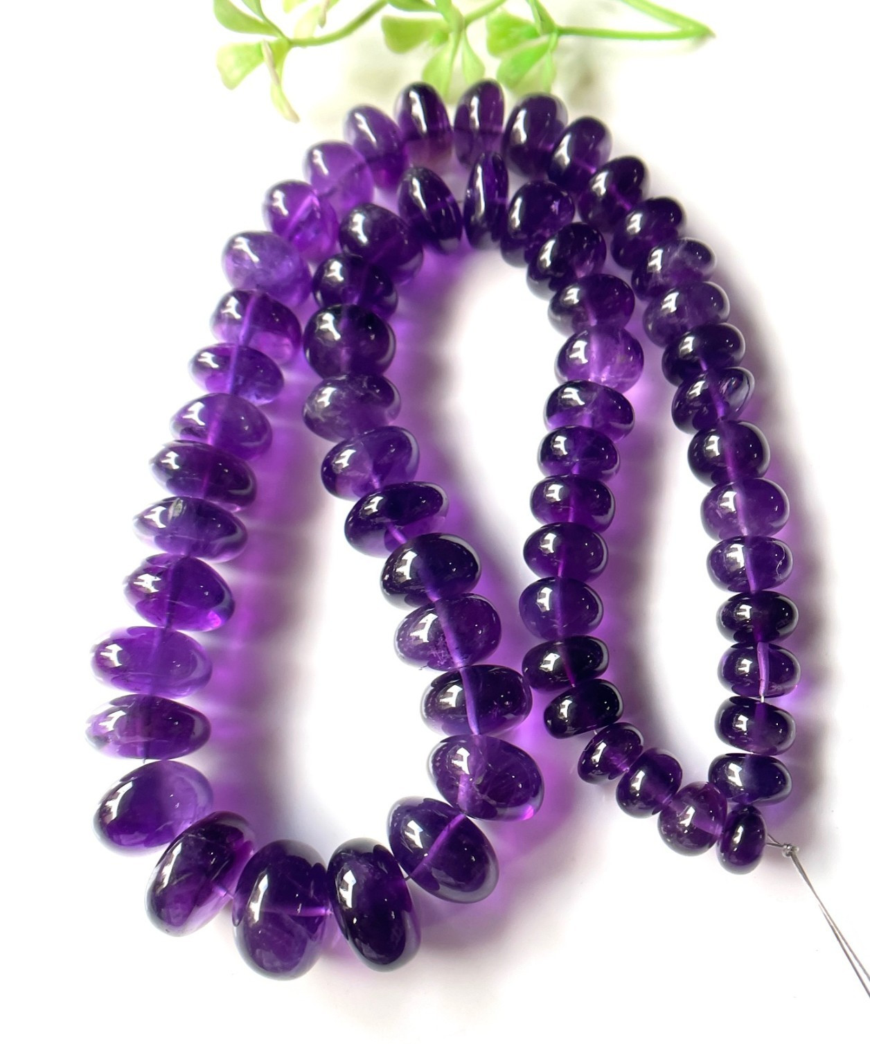 18 INCHS~AAA+Natural Purple Amethyst Faceted Rondelle Beaded Necklace-6/11 MM