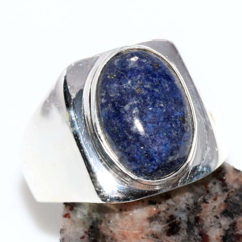 Man’s & Woman’s Lapis Lazuli Fine Finish 925 Silver Plated Ring Jewellery