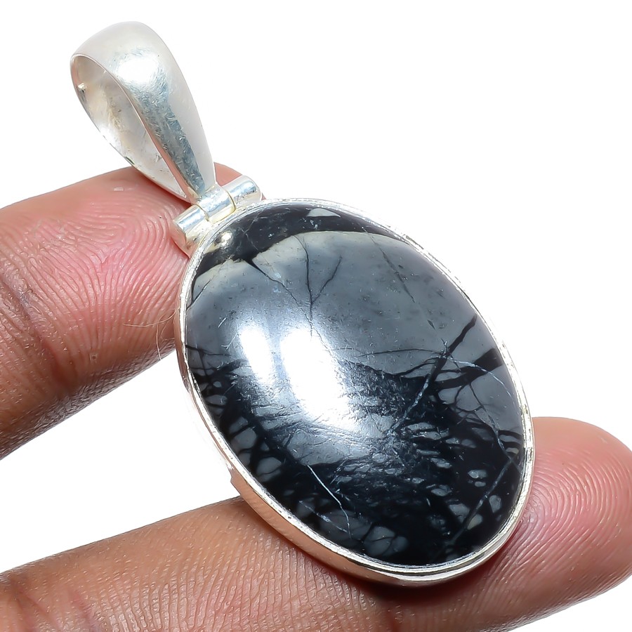 Picasso Jasper 925 Silver Plated Handmade Jewelry Pendant 1.93″ T38