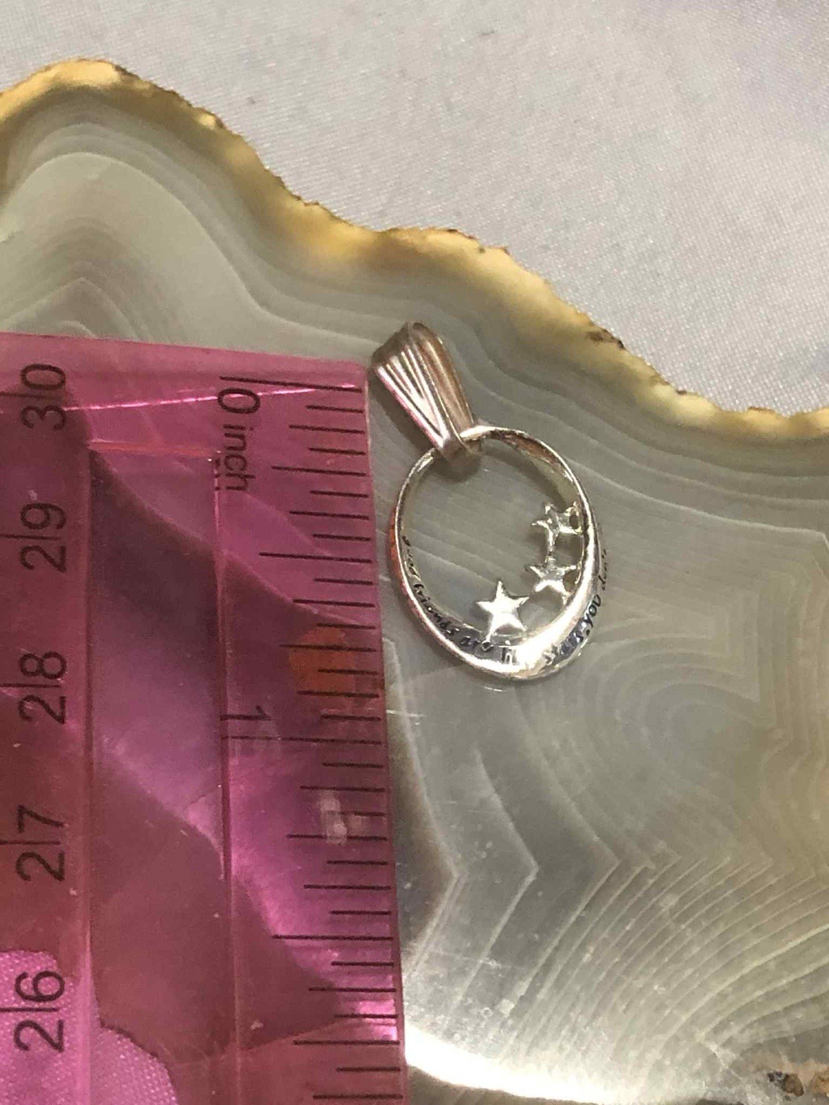 Stirling Silver, I Love You To The Moon And Back Pendant Stars