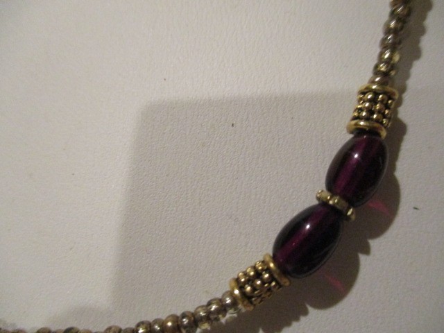 NAPIER Vintage 26″ Goldtone Necklace w/Garnet Gemstone Seeds