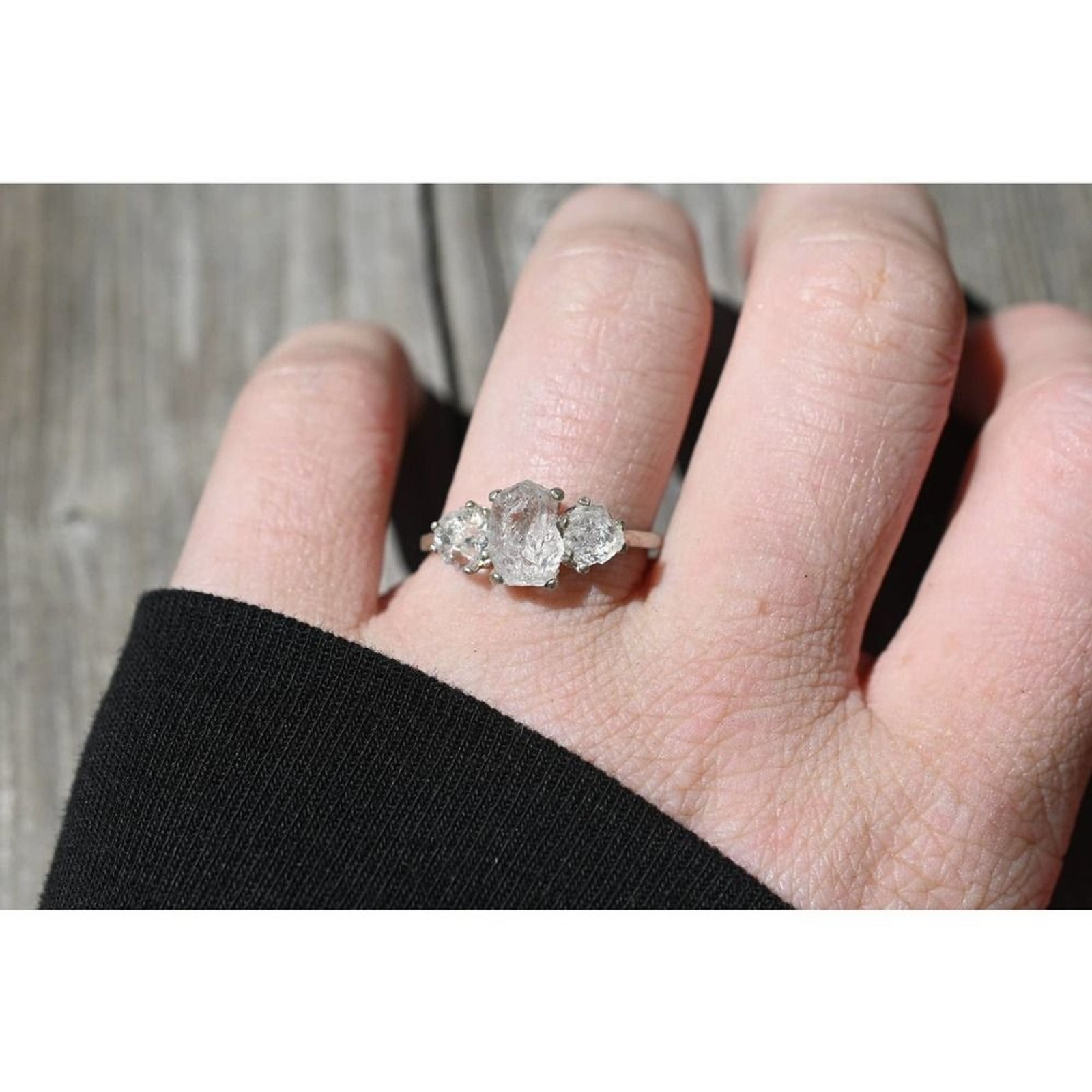 alternative raw diamond engagement ring raw crystal size 4 5 6 7 8 8 9 1…