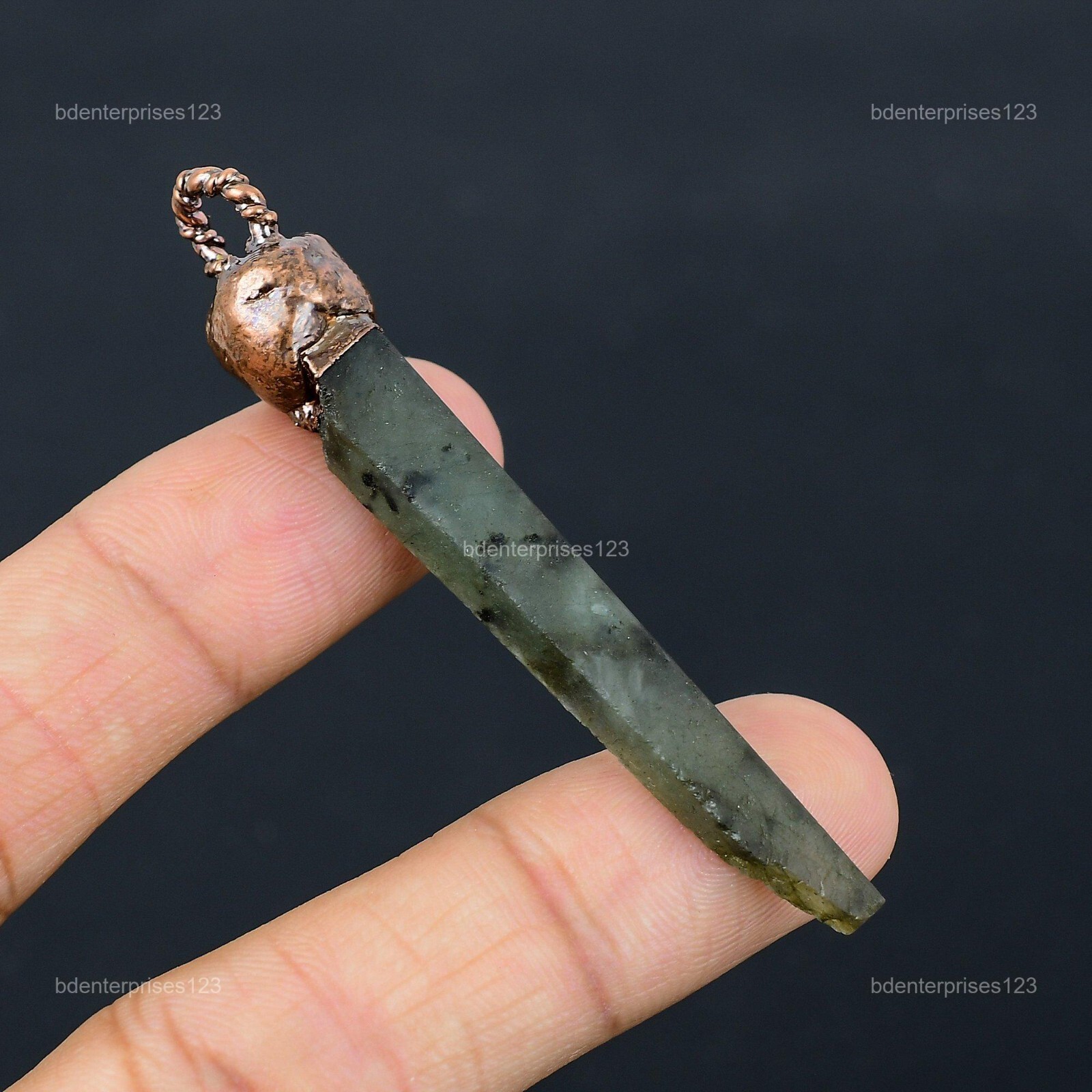Labradorite Rough Stone Arizona Turquoise Electroformed Pendant Jewelry Copper