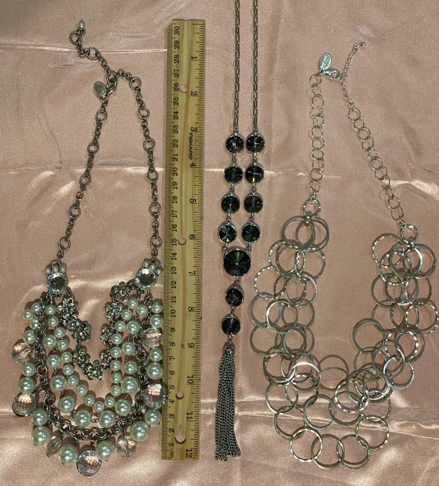 White House Black Market Costume Necklace Lot Of 3 WHBM