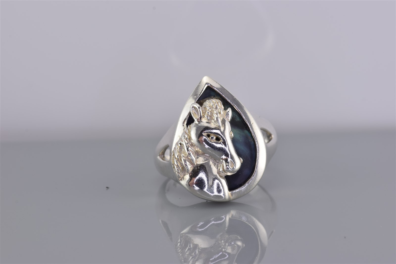 Samuel B Sterling Silver Equestrian Horse Band Ring 10g 925 Sz: 11