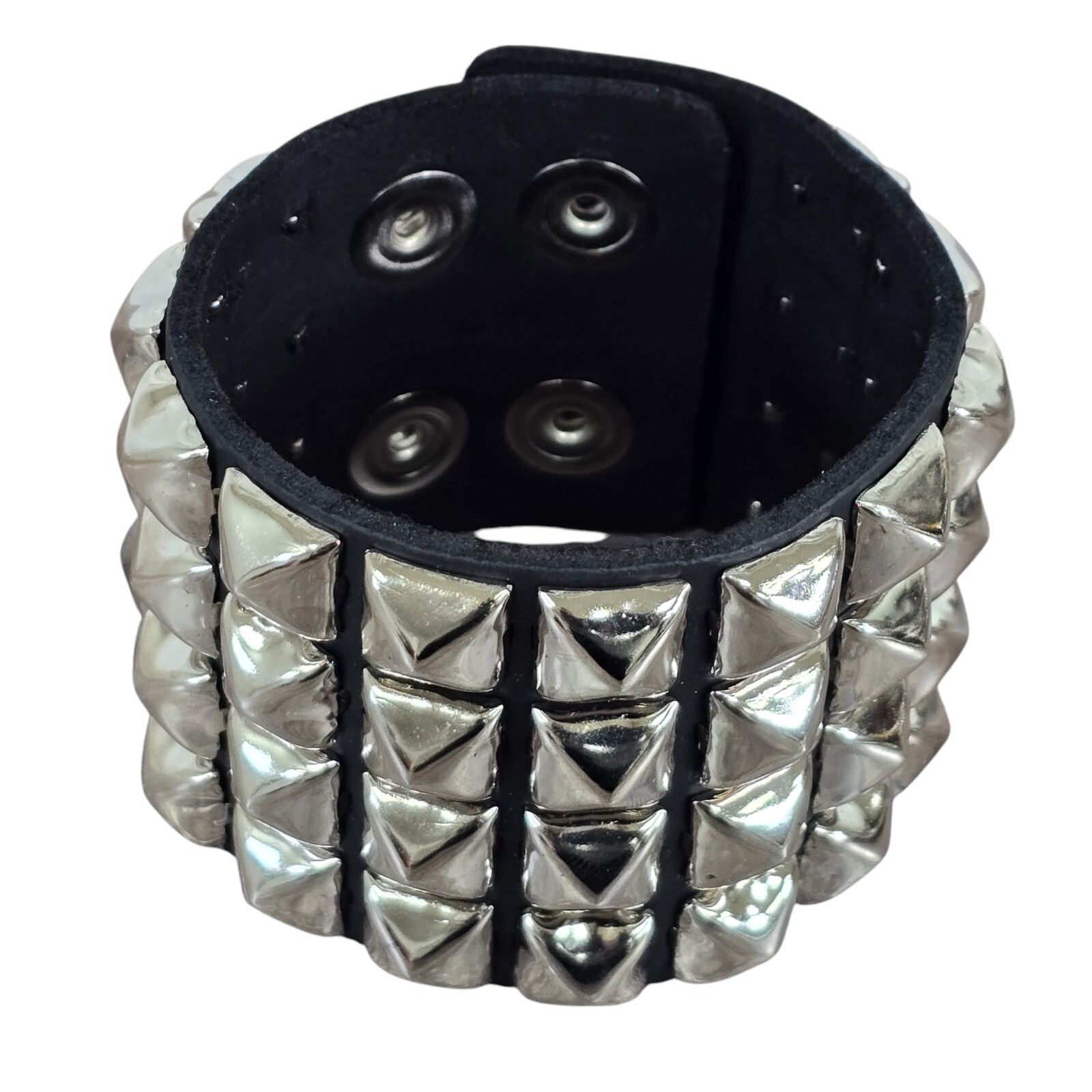 Pyramid Stud 4 Row Punk Rockers Gothic Bracelet Glam Thrash Heavy Metal