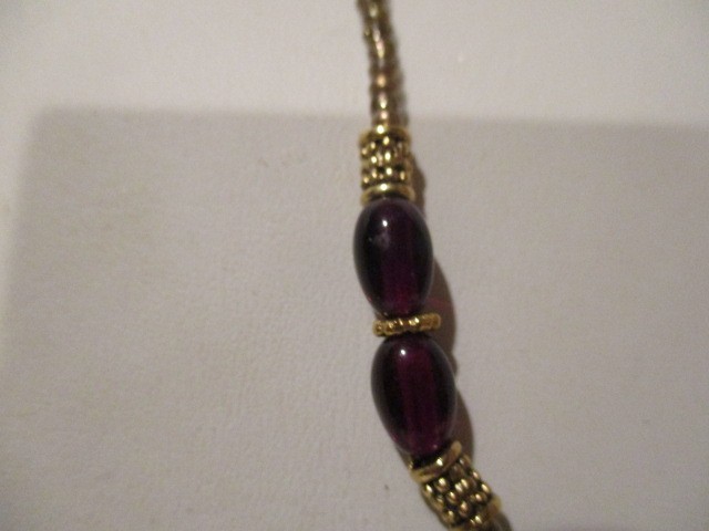 NAPIER Vintage 26″ Goldtone Necklace w/Garnet Gemstone Seeds