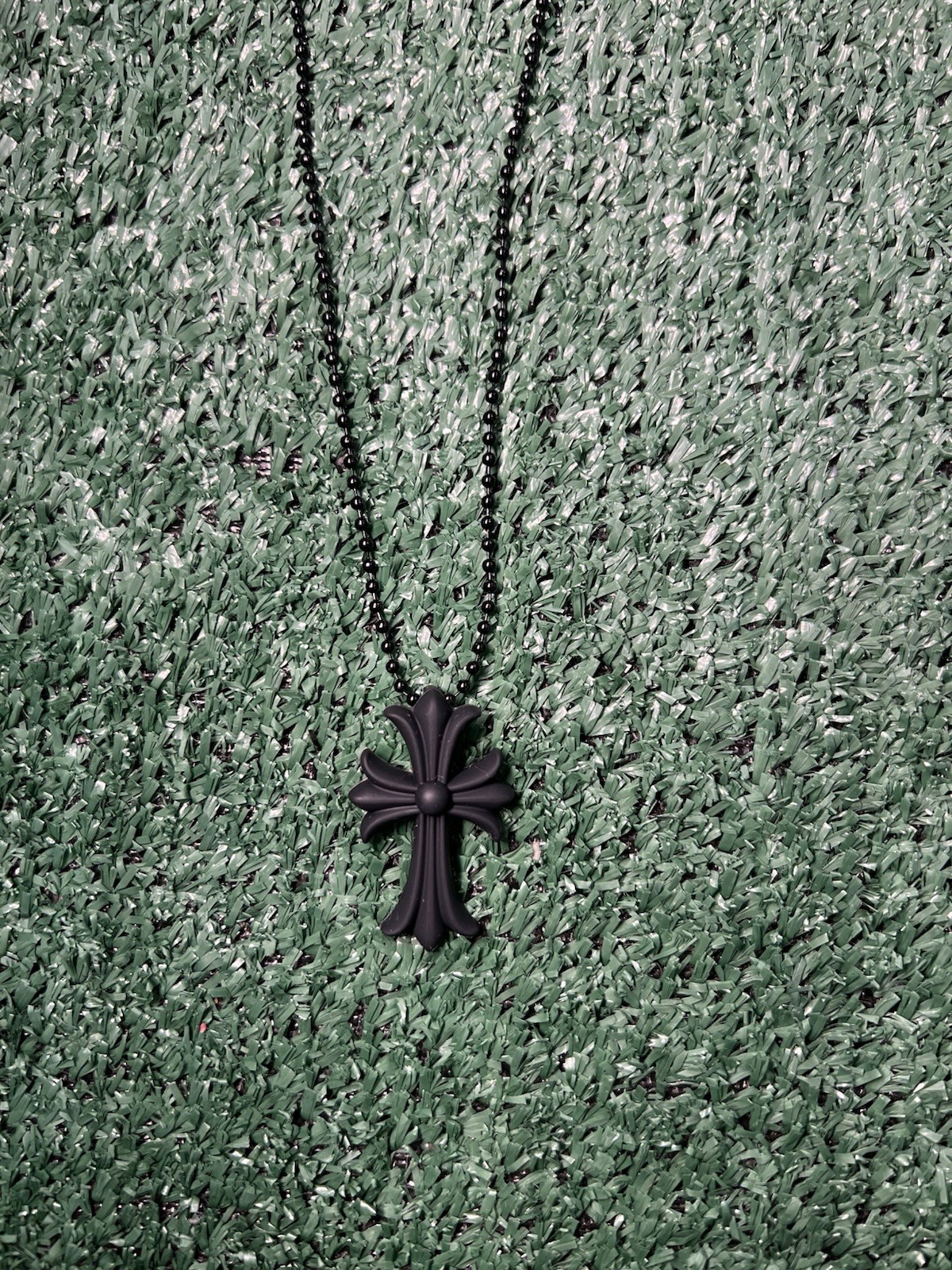 Chrome Hearts Black Cross Silicone Necklace Pre-Owned From Japan
