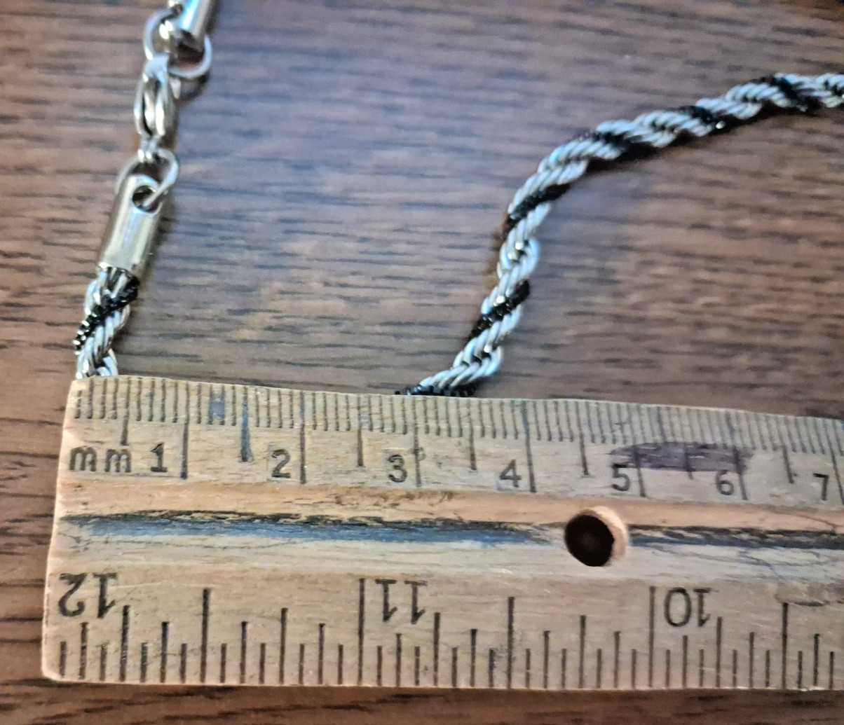 18″ Chisel Stainless Steel Black IP-plated Box and Rope Twisted Necklace