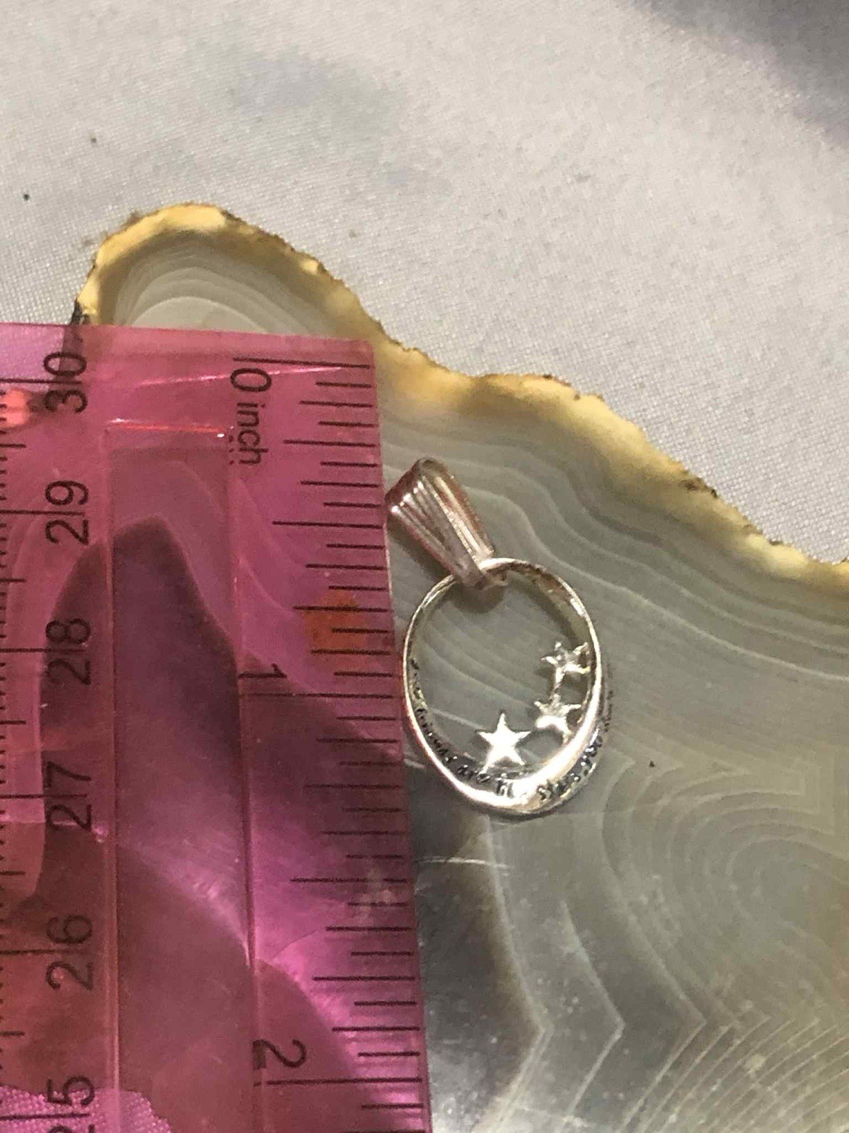 Stirling Silver, I Love You To The Moon And Back Pendant Stars