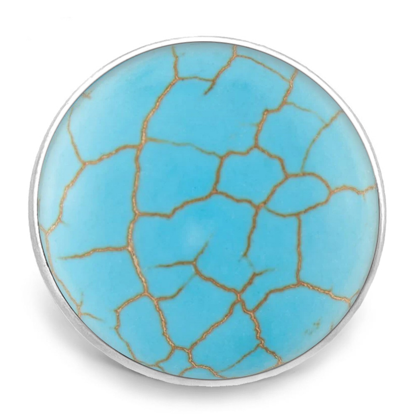 Turquoise Snap Jewelry Ginger Charm 18MM Pearl Stone Interchangeable Snap Button