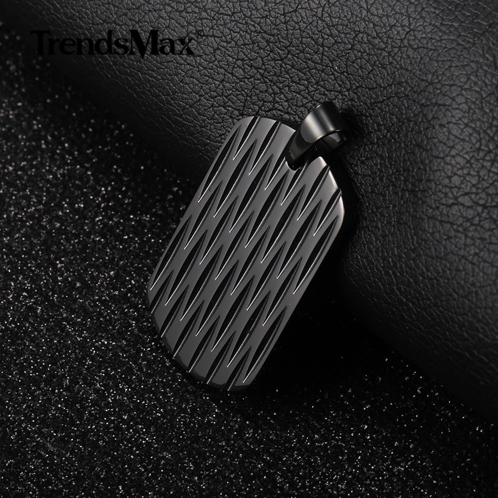 Silver/Black/Gold Plated Stainless Steel Dog Tag Pendant Necklace Shield Shape
