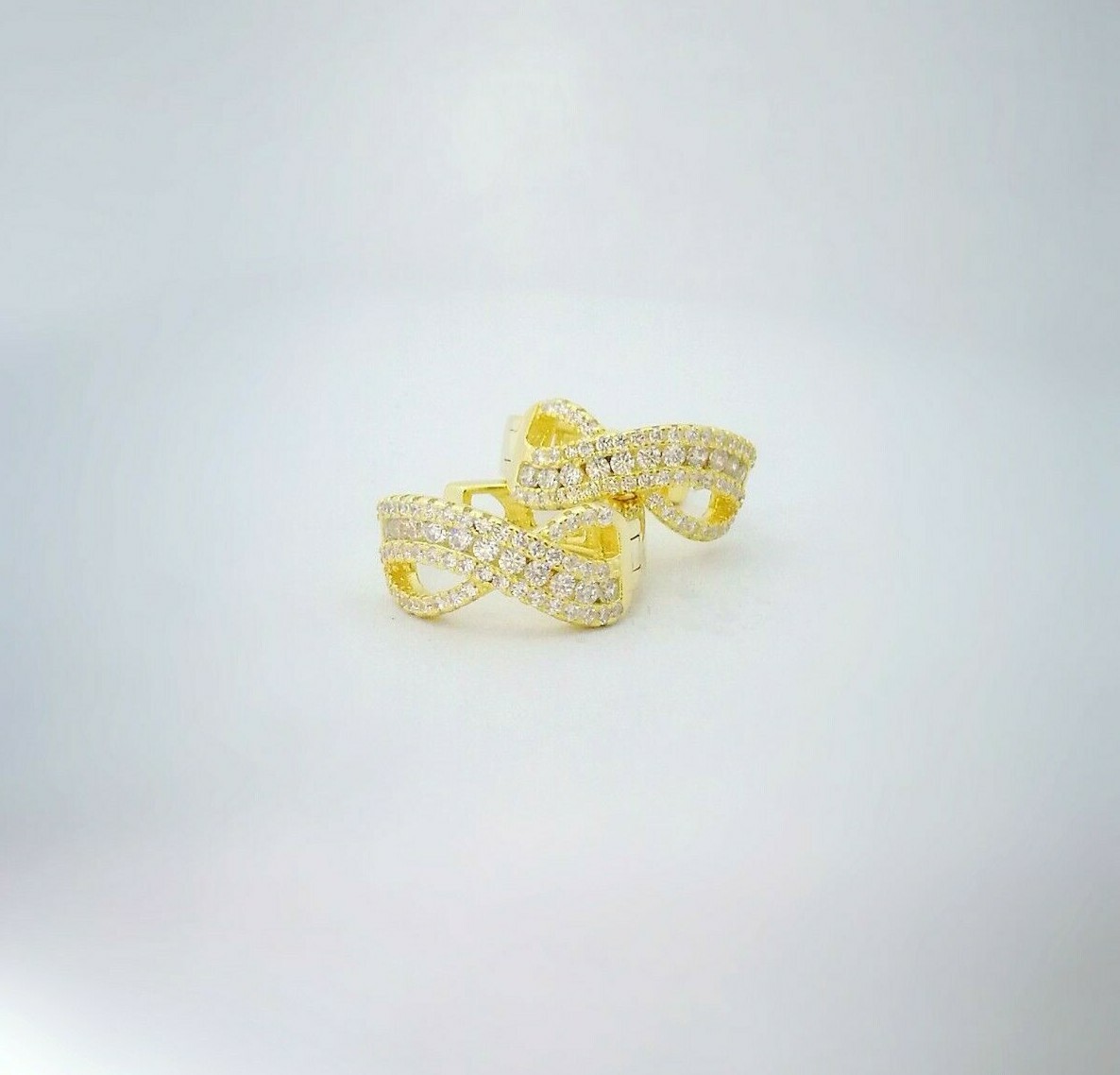 1 Ct Women’s Hoop Earrings 14K White Gold 14K Yellow Gold Plated Solid Silver