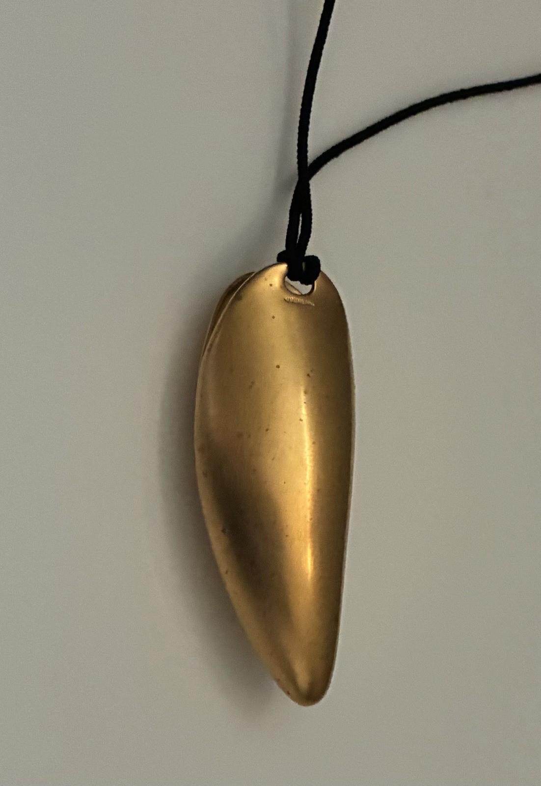 Ted Muehling Yellow Gold Plated Pendant Necklace On Black Fabric Cord