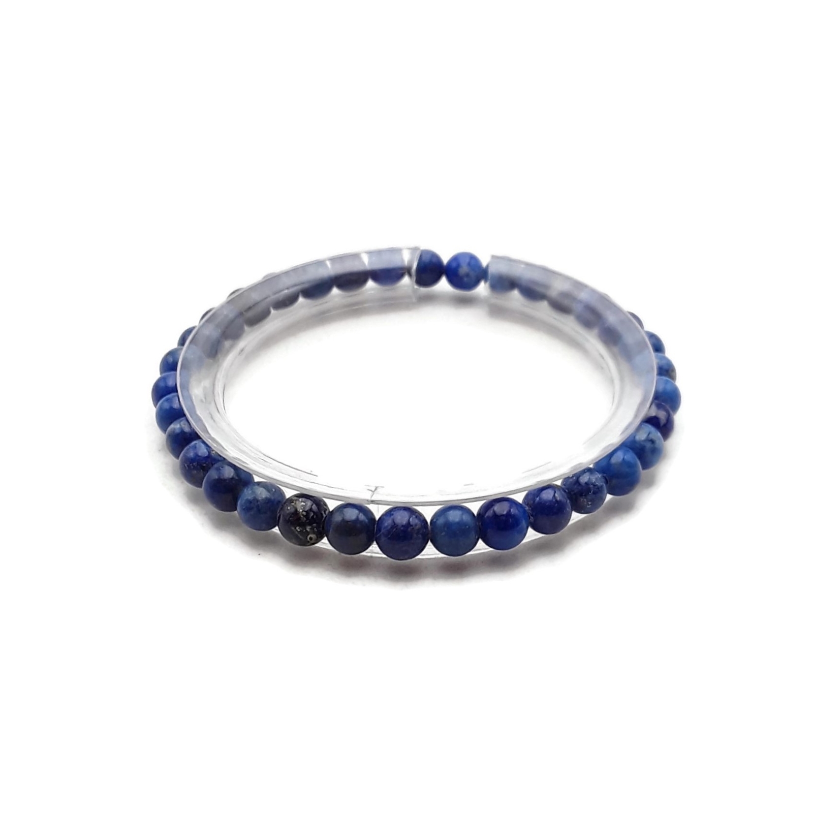 Lapis Lazuli Beaded Bracelet Smooth Round Size 4mm 5mm 6.5″ Length