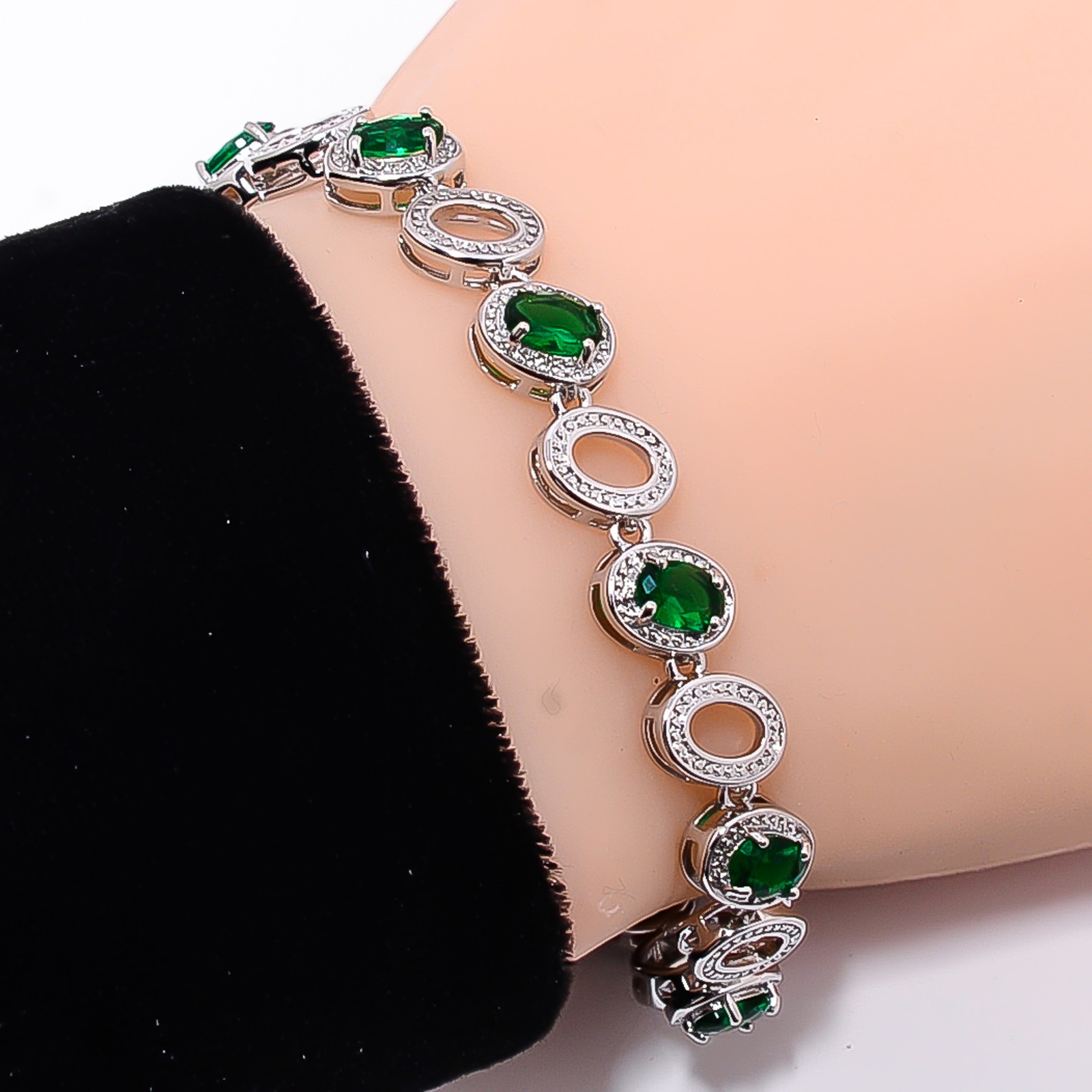 Chrome Diopside 925 Sterling Silver Adjustable Bracelet 7-8″ B13053