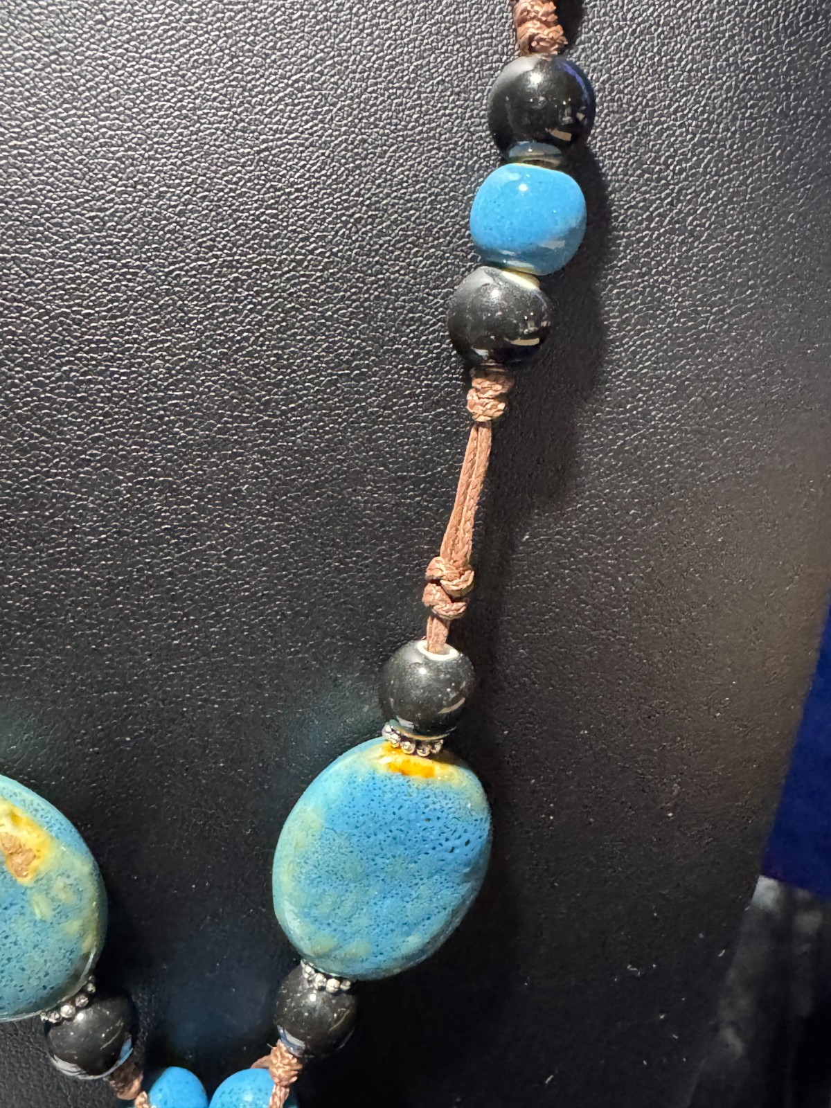 Vintage Natural Glass Flower-glazed Ceramic Beaded Colorful Necklace, Adjustable