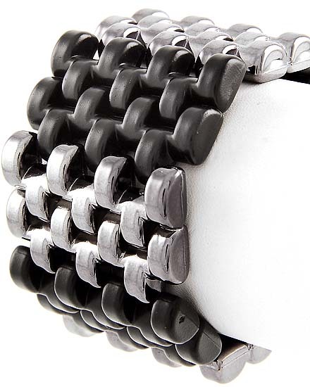NEW Multi Tone Link Stretch Bracelet in Gold, Silver, Brown or Black