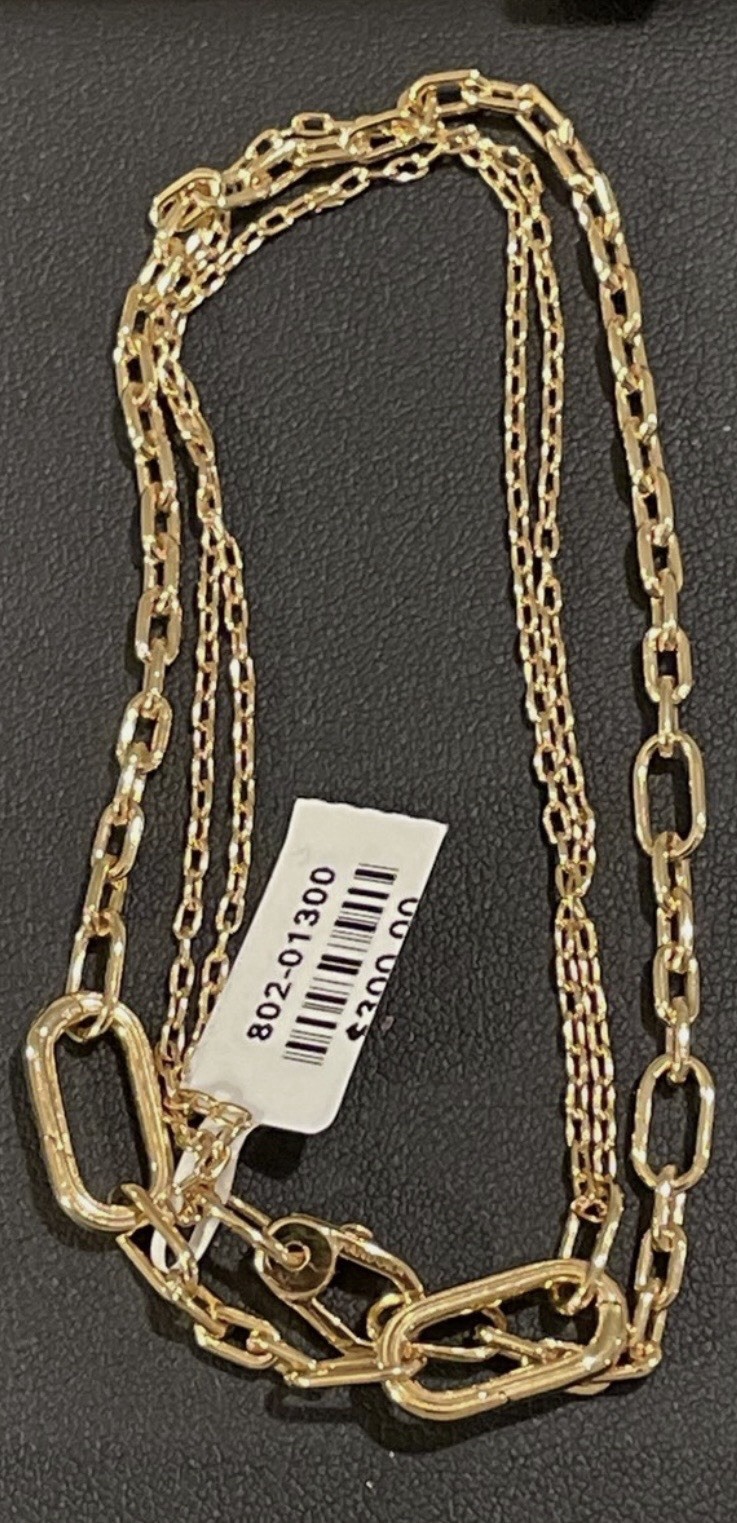AUTHENTIC PANDORA ME Gold Plated Double Link Chain Necklace 17.7in MET ALE