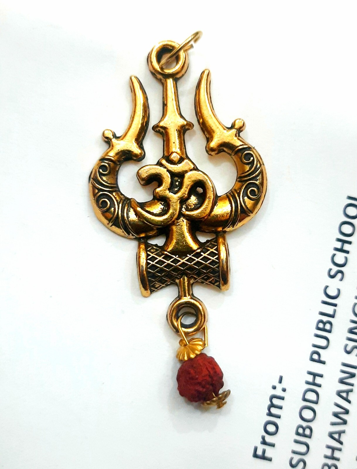 Mahakaal Rudraksha Pendant Lokit,Om Trishul Damru Shiva Pendant, Spiritual lokit