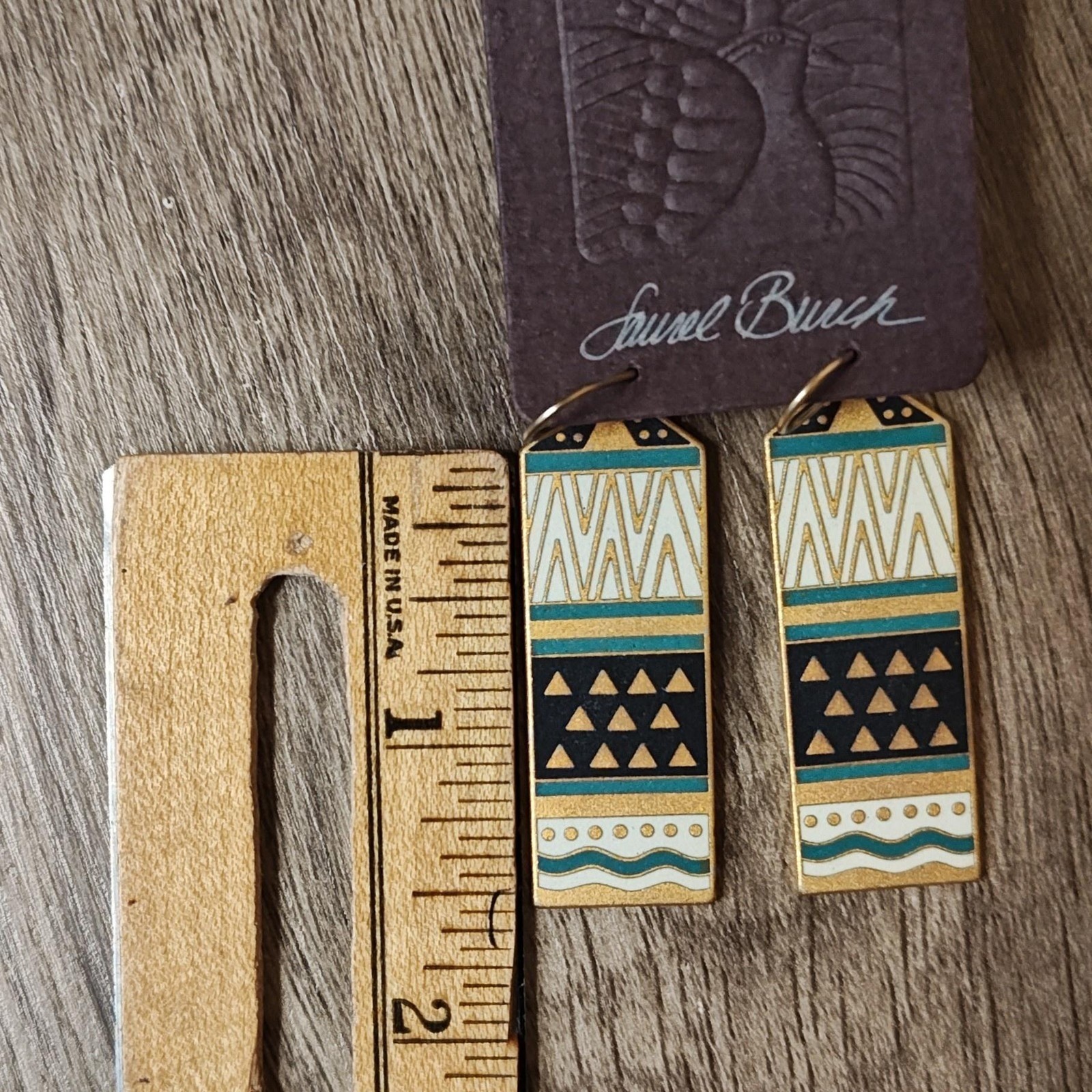 Vintage Laurel Burch Umbia Necklace Earrings Set Tribal Geometric Multi Strand
